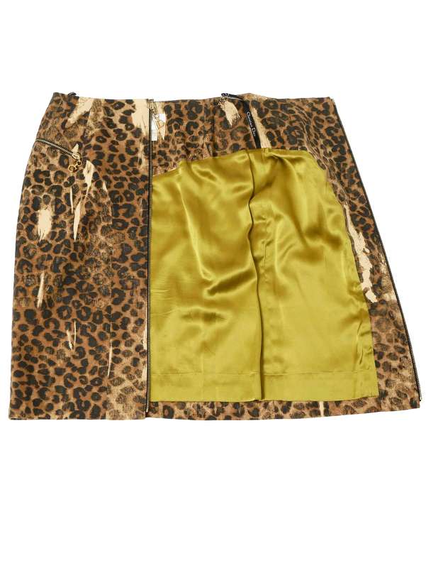 Christian Dior by John Galliano Dior Galliano Era Leopard Print Set-up Jacket + Skirt 40