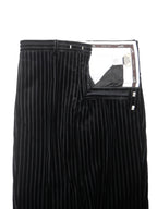 VINTAGE HERMES エルメス メンズ52 ストライプ柄 パンツ ブラック