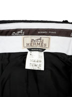 VINTAGE HERMES エルメス メンズ52 ストライプ柄 パンツ ブラック