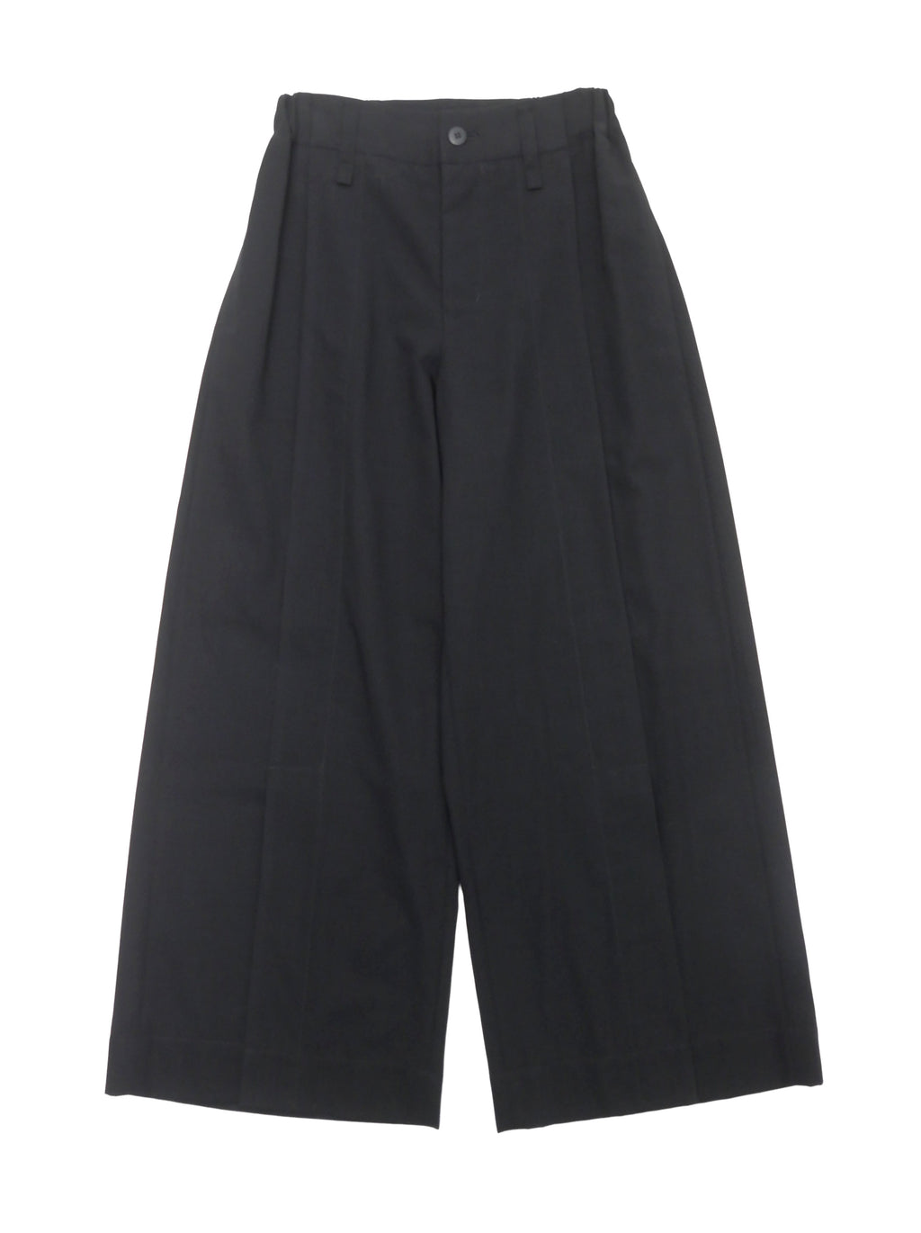 ISSEY MIYAKE イッセイミヤケ センタースリット ウール ワイドタックパンツ 1 ブラック
