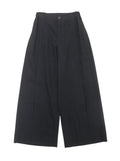 ISSEY MIYAKE イッセイミヤケ センタースリット ウール ワイドタックパンツ 1 ブラック