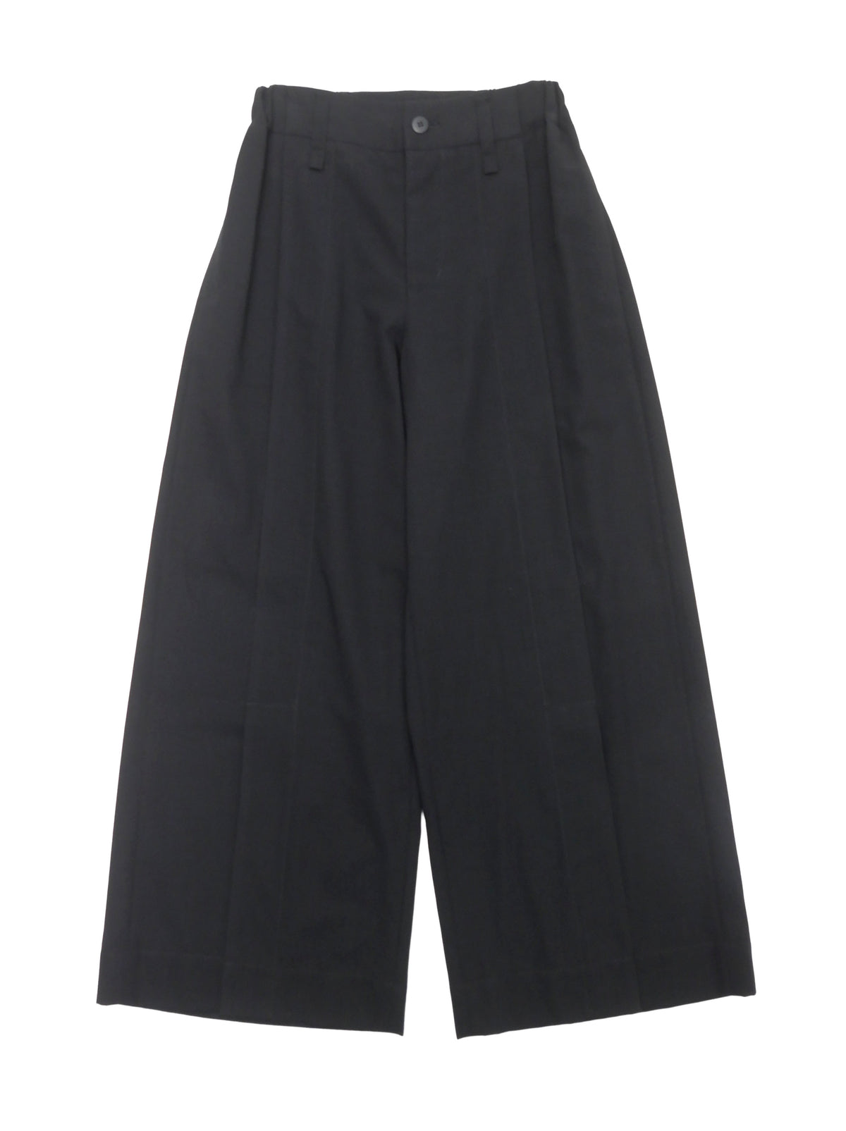 ISSEY MIYAKE イッセイミヤケ センタースリット ウール ワイドタックパンツ 1 ブラック