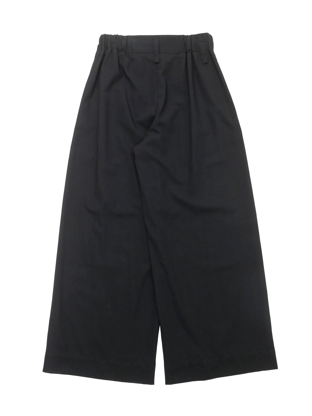 ISSEY MIYAKE イッセイミヤケ センタースリット ウール ワイドタックパンツ 1 ブラック