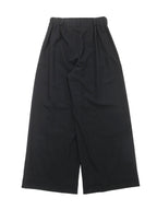 ISSEY MIYAKE イッセイミヤケ センタースリット ウール ワイドタックパンツ 1 ブラック