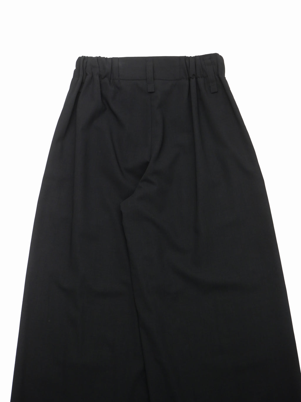 ISSEY MIYAKE イッセイミヤケ センタースリット ウール ワイドタックパンツ 1 ブラック