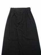 ISSEY MIYAKE イッセイミヤケ センタースリット ウール ワイドタックパンツ 1 ブラック