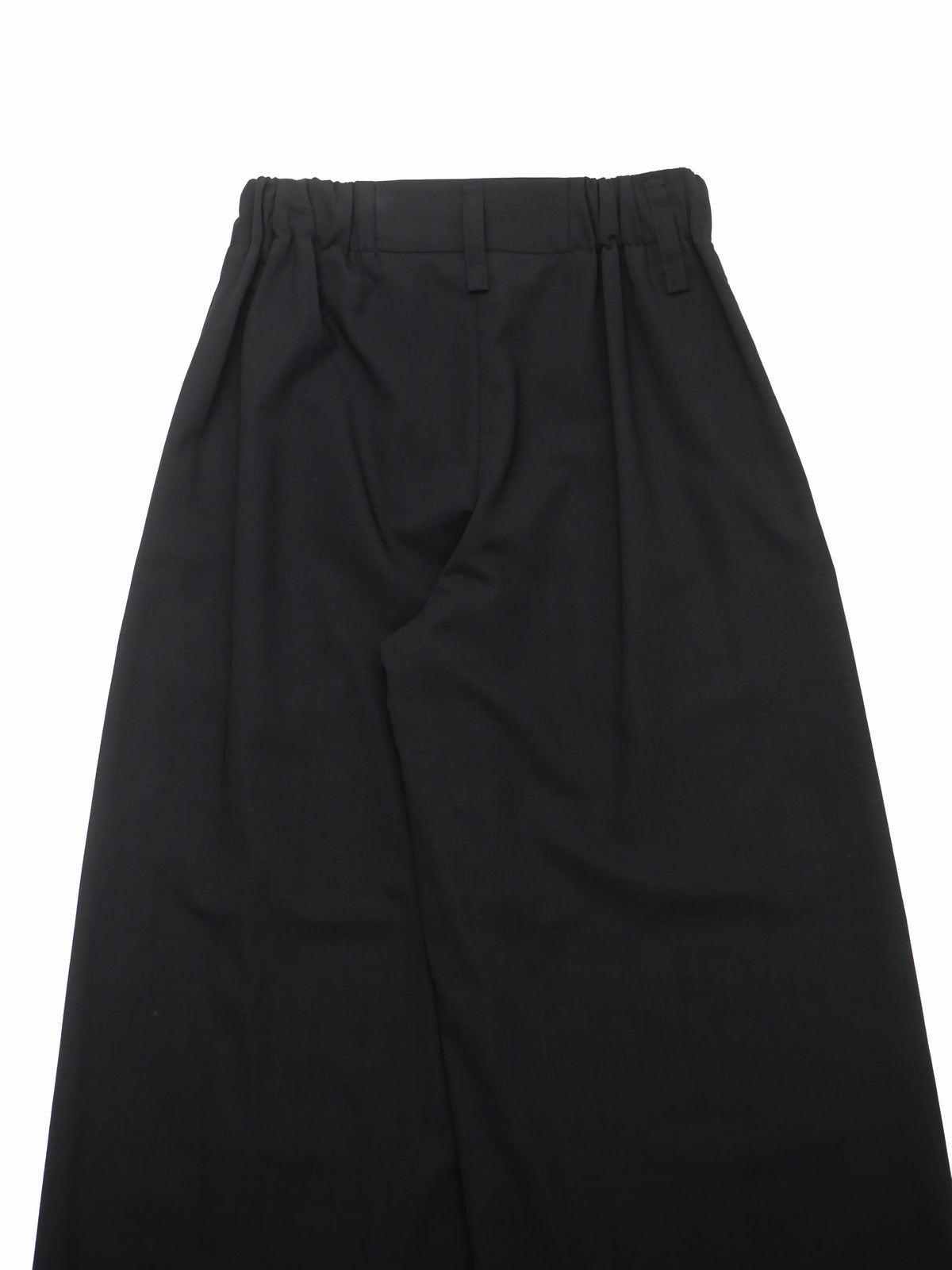 ISSEY MIYAKE イッセイミヤケ センタースリット ウール ワイドタックパンツ 1 ブラック
