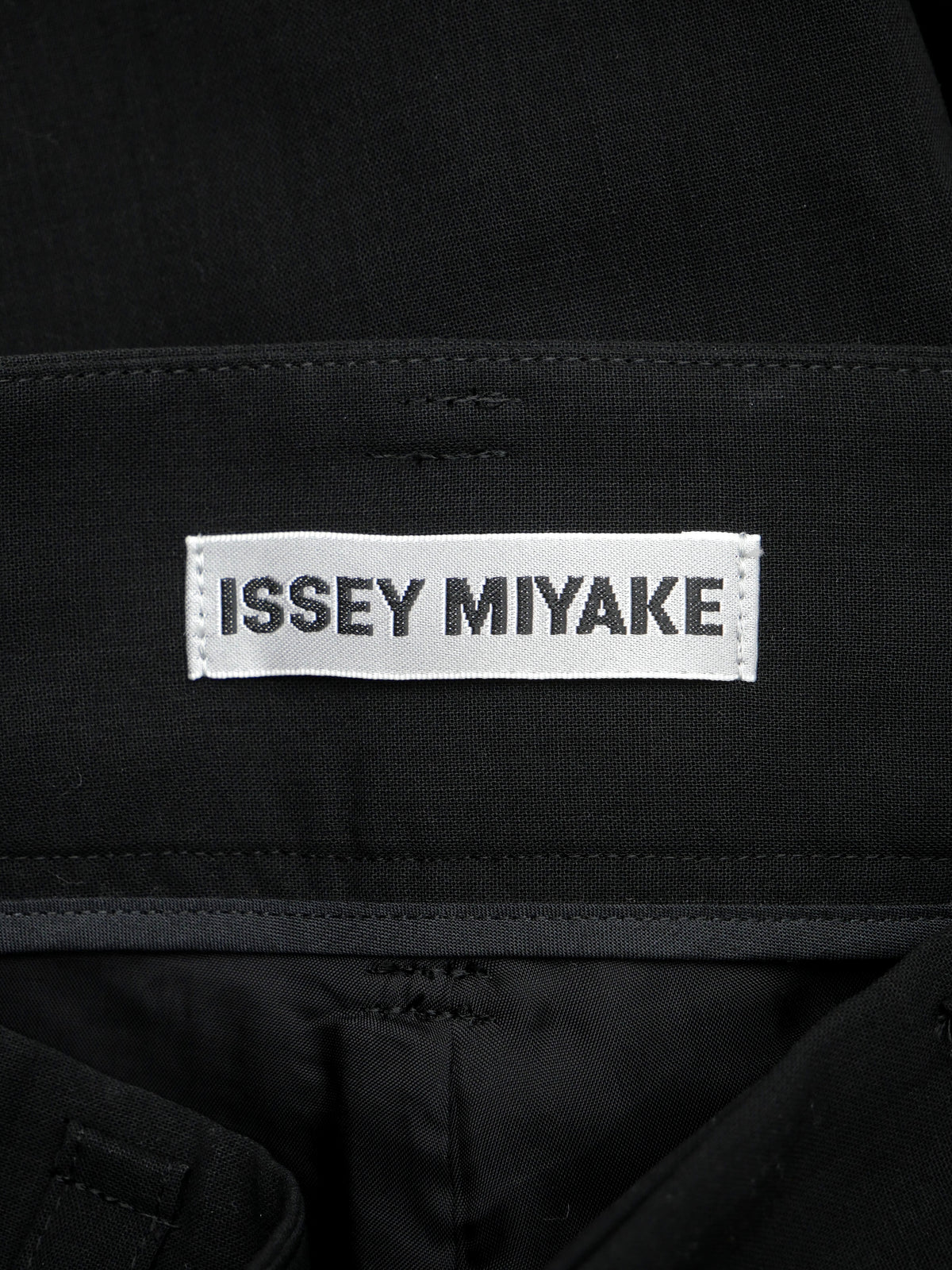 ISSEY MIYAKE イッセイミヤケ センタースリット ウール ワイドタックパンツ 1 ブラック