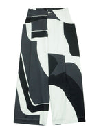ISSEY MIYAKE イッセイミヤケ プリントワイドパンツ 1 モノトーン