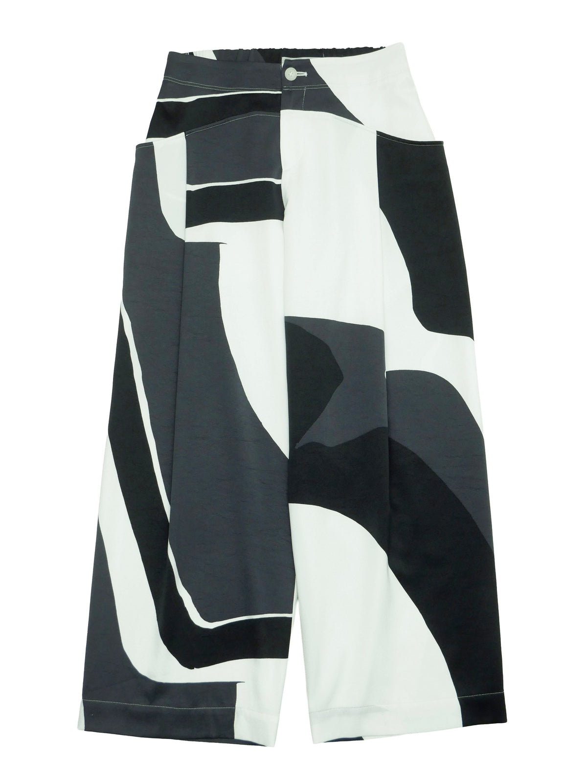ISSEY MIYAKE イッセイミヤケ プリントワイドパンツ 1 モノトーン