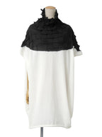 ISSEY MIYAKE イッセイミヤケ 22SS ニットチュニック 2 ブラック×ホワイト