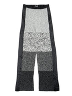 ISSEY MIYAKE イッセイミヤケ プリーツパンツ マーブルプリント M ブラック×ホワイト