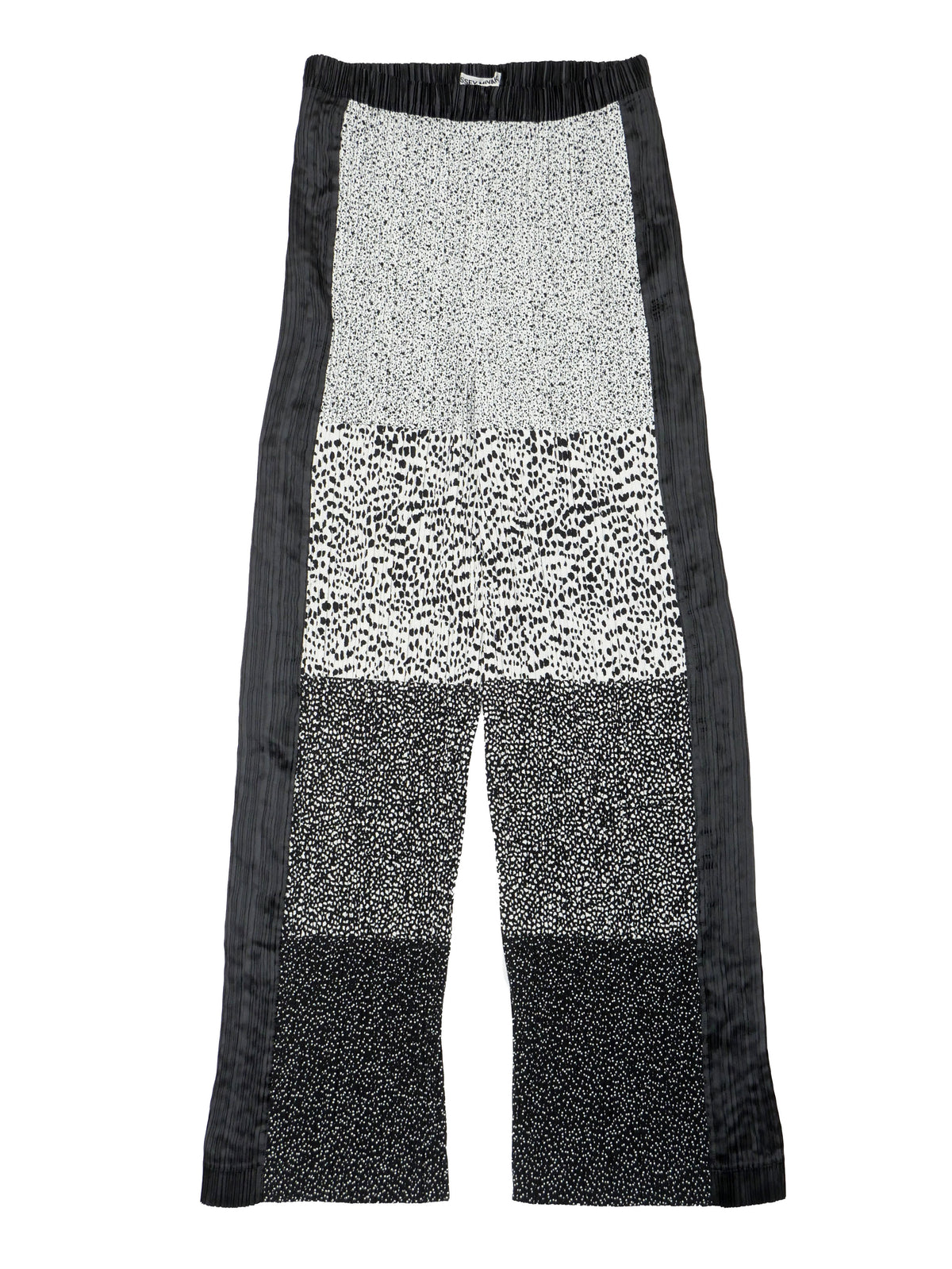 ISSEY MIYAKE イッセイミヤケ プリーツパンツ マーブルプリント M ブラック×ホワイト