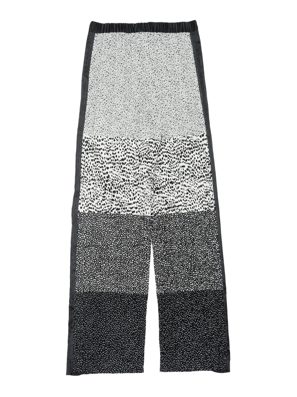 ISSEY MIYAKE イッセイミヤケ プリーツパンツ マーブルプリント M ブラック×ホワイト