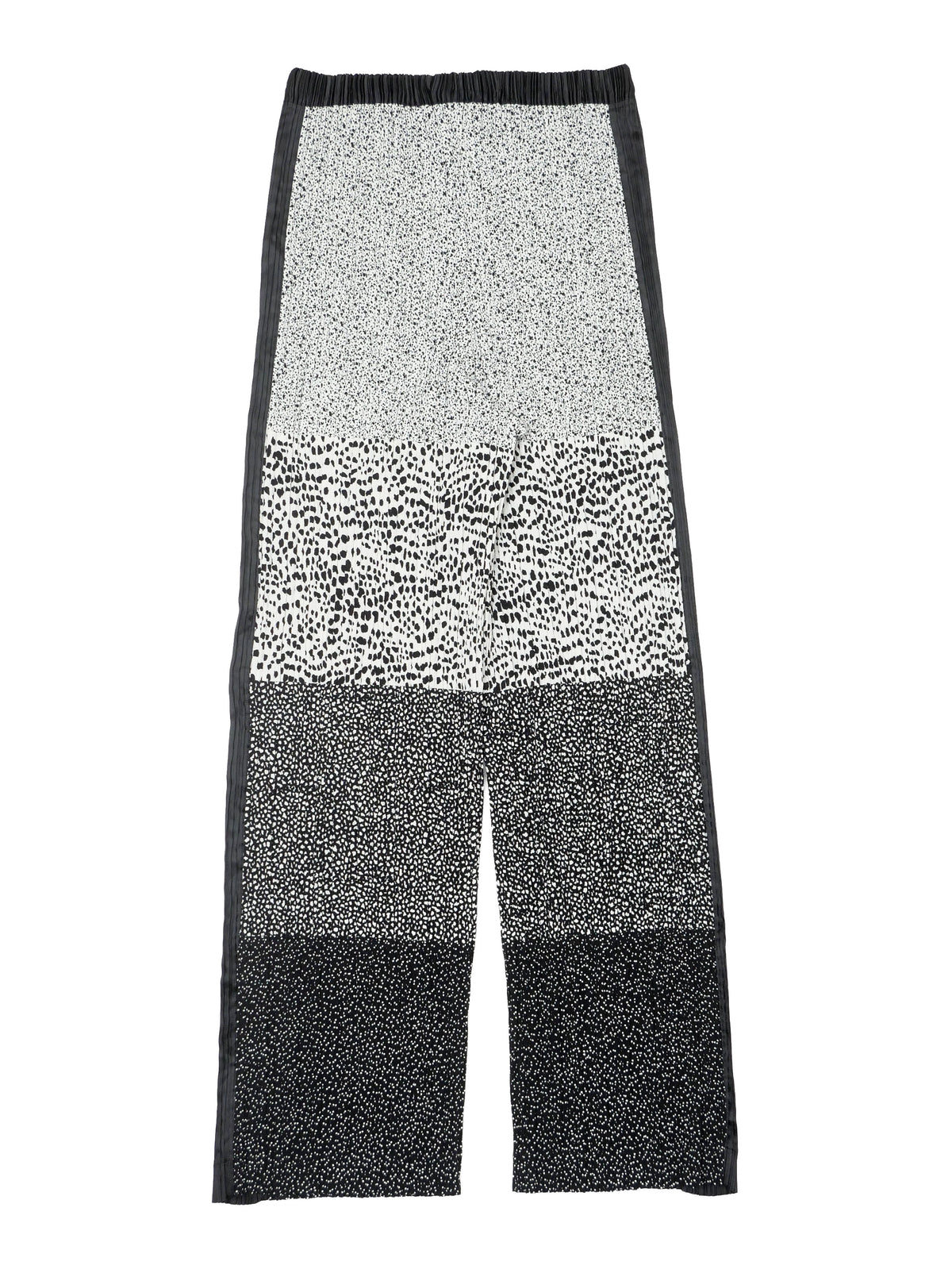 ISSEY MIYAKE イッセイミヤケ プリーツパンツ マーブルプリント M ブラック×ホワイト