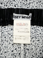 ISSEY MIYAKE イッセイミヤケ プリーツパンツ マーブルプリント M ブラック×ホワイト