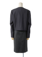 80-90s Yves Saint Laurent rive gauche DEAD STOCK イヴサンローラン ショートジャケット×タイトスカート セットアップ 38