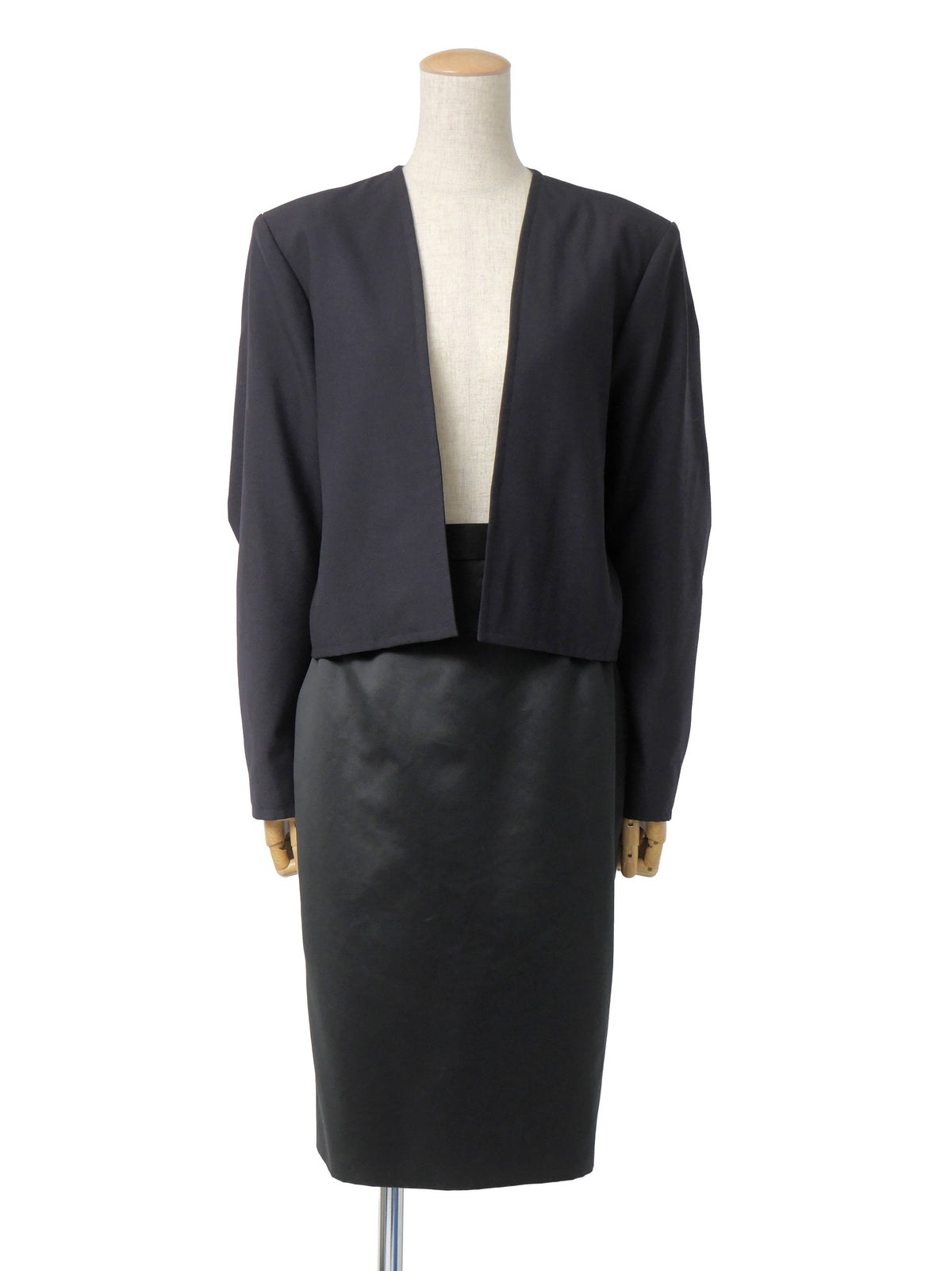 80-90s Yves Saint Laurent rive gauche DEAD STOCK イヴサンローラン ショートジャケット×タイトスカート セットアップ 38