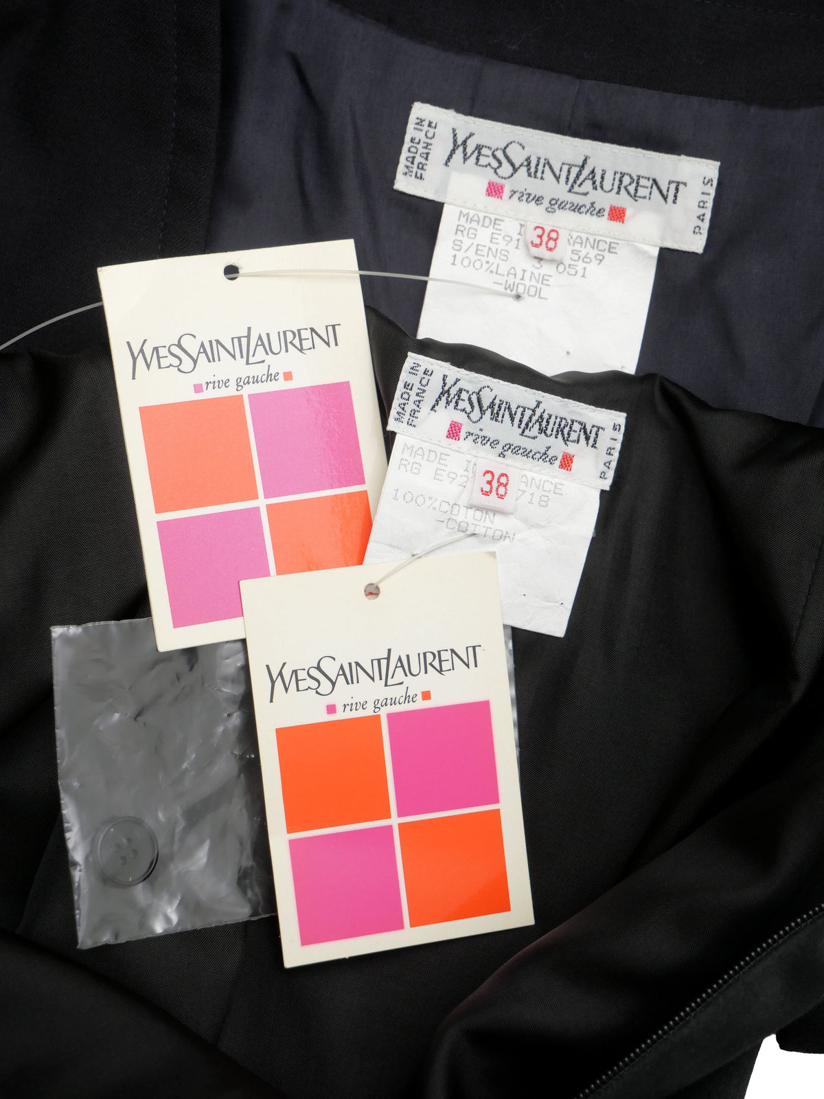80-90s Yves Saint Laurent rive gauche DEAD STOCK イヴサンローラン ショートジャケット×タイトスカート セットアップ 38