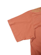 80s ヴィンテージ 筆タグ ISSEY MIYAKE MEN イッセイミヤケ ラバー装飾 半袖Tシャツ F オレンジ