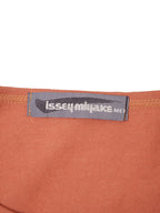 80s ヴィンテージ 筆タグ ISSEY MIYAKE MEN イッセイミヤケ ラバー装飾 半袖Tシャツ F オレンジ