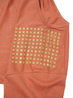 80s ヴィンテージ 筆タグ ISSEY MIYAKE MEN イッセイミヤケ ラバー装飾 半袖Tシャツ F オレンジ