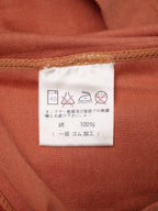 80s ヴィンテージ 筆タグ ISSEY MIYAKE MEN イッセイミヤケ ラバー装飾 半袖Tシャツ F オレンジ