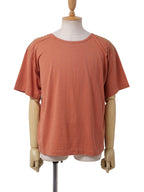 80s ヴィンテージ 筆タグ ISSEY MIYAKE MEN イッセイミヤケ ラバー装飾 半袖Tシャツ F オレンジ