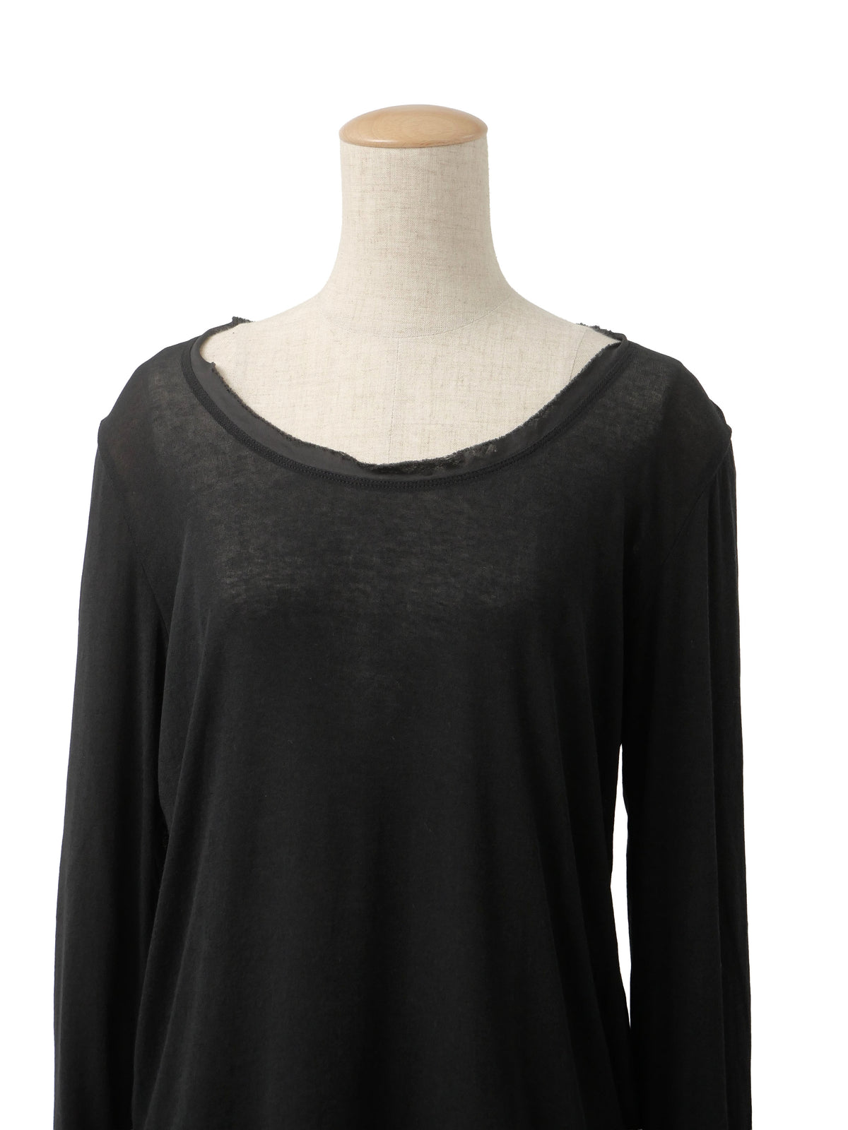 ISSEY MIYAKE イッセイミヤケ 長袖シアートップス カットオフ 2 ブラック