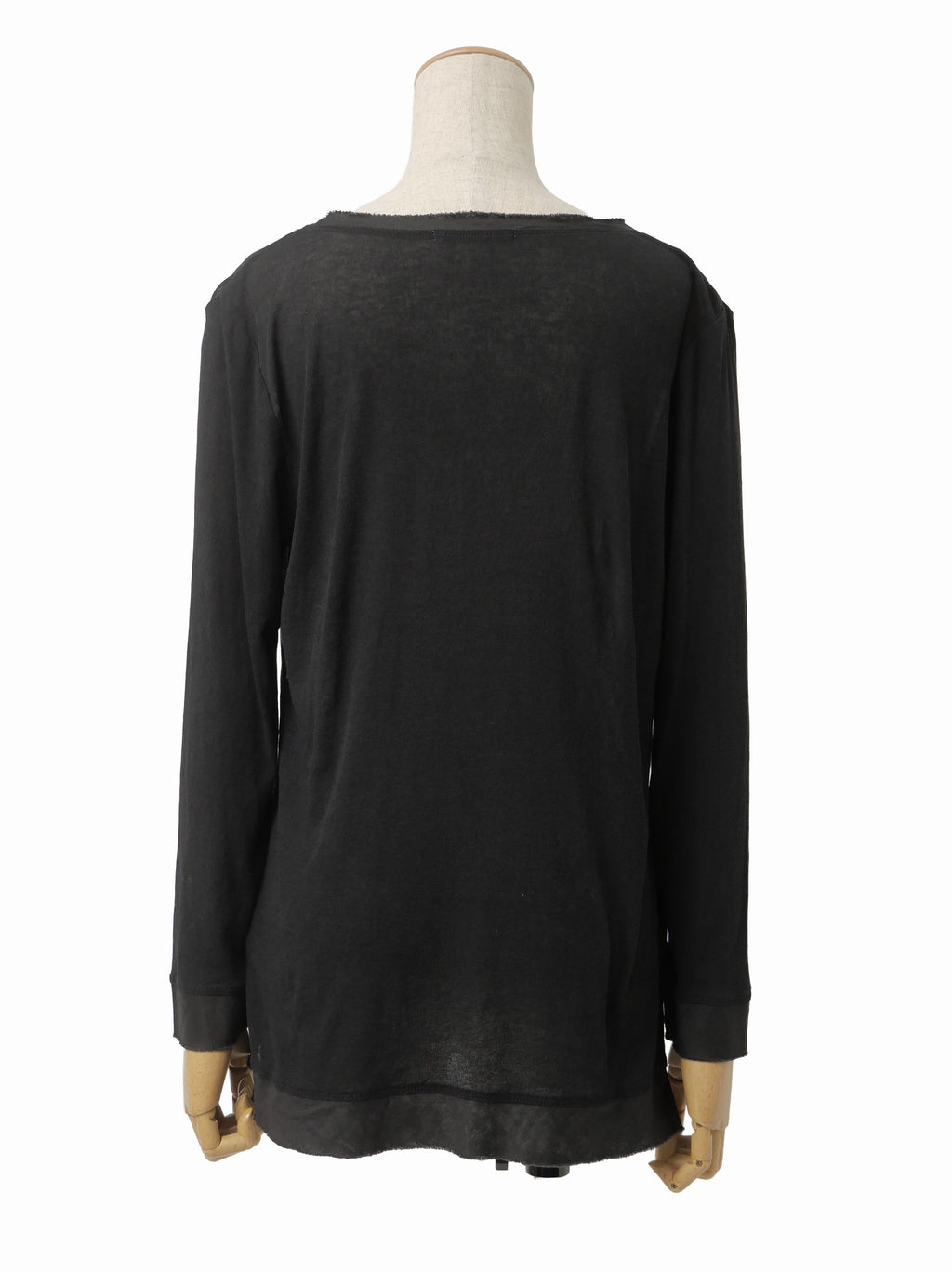 ISSEY MIYAKE イッセイミヤケ 長袖シアートップス カットオフ 2 ブラック