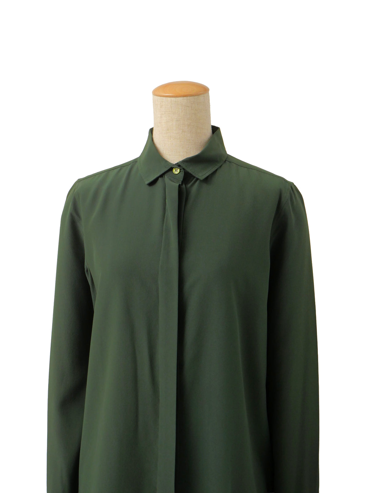 CELINE by Phoebe Philo セリーヌ フィービー期 シルクシャツ 38 グリーン