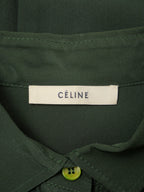 CELINE by Phoebe Philo セリーヌ フィービー期 シルクシャツ 38 グリーン