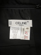 VINTAGE CELINE オールドセリーヌ チェーン装飾 ウールタイトスカート 40 ブラック