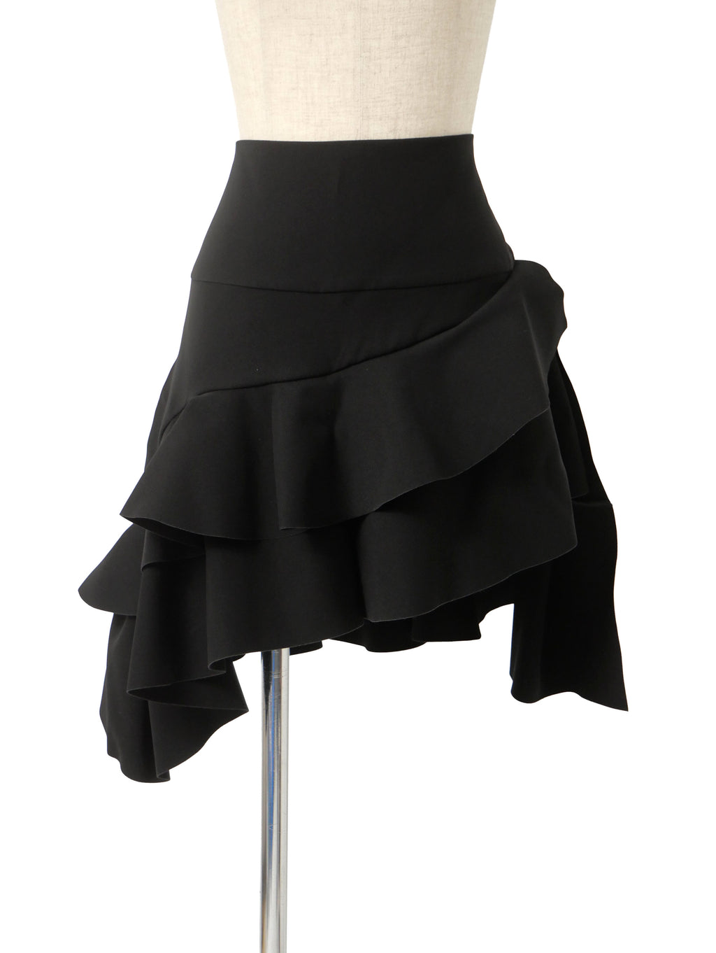 BALENCIAGA by Nicolas Ghesquiere バレンシアガ 二コラ期 アシンメトリー ラッフルフリル スカート 38 ブラック