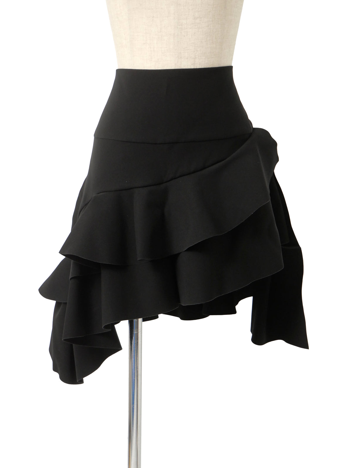 BALENCIAGA by Nicolas Ghesquiere バレンシアガ 二コラ期 アシンメトリー ラッフルフリル スカート 38 ブラック