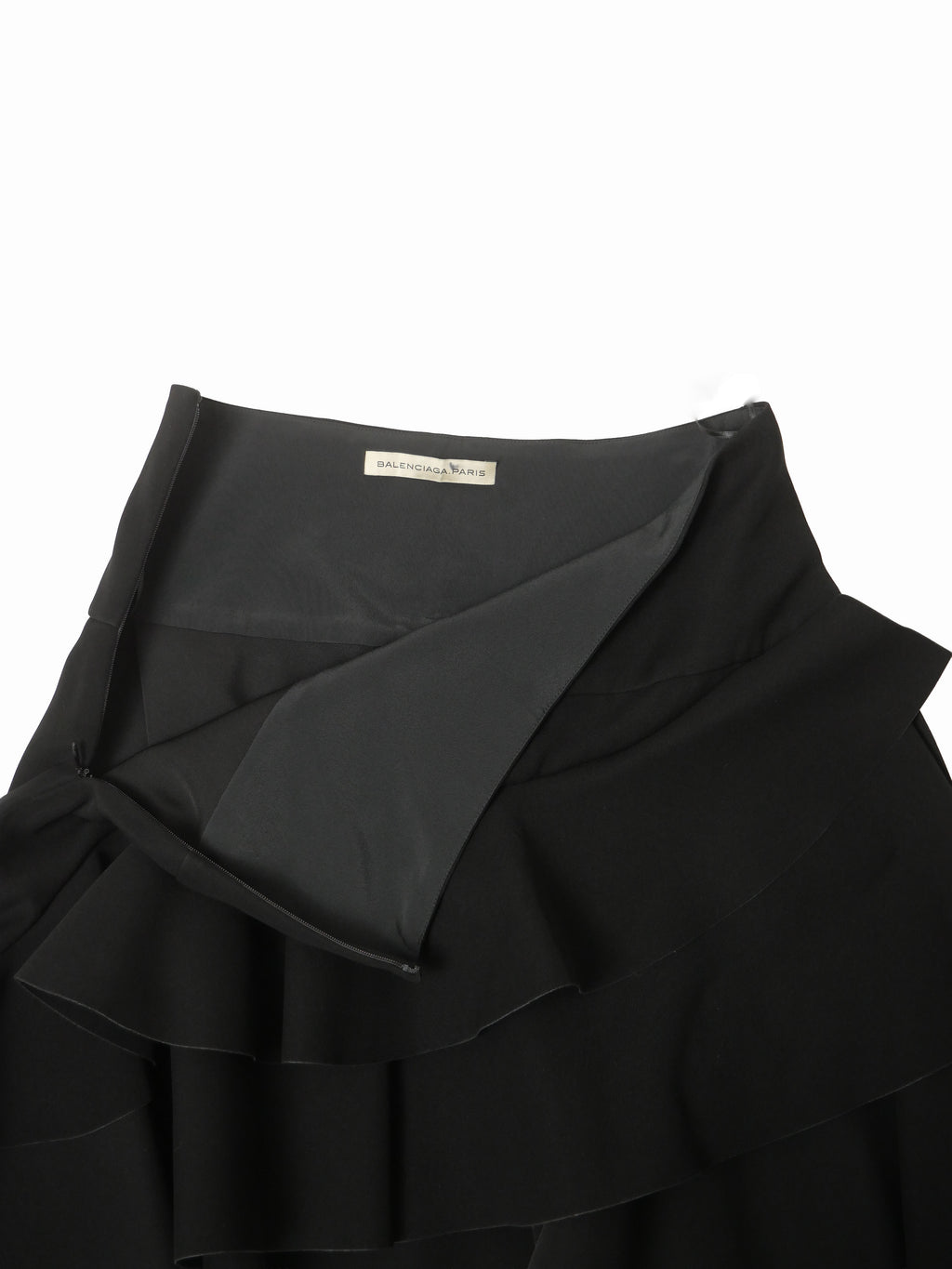 BALENCIAGA by Nicolas Ghesquiere バレンシアガ 二コラ期 アシンメトリー ラッフルフリル スカート 38 ブラック