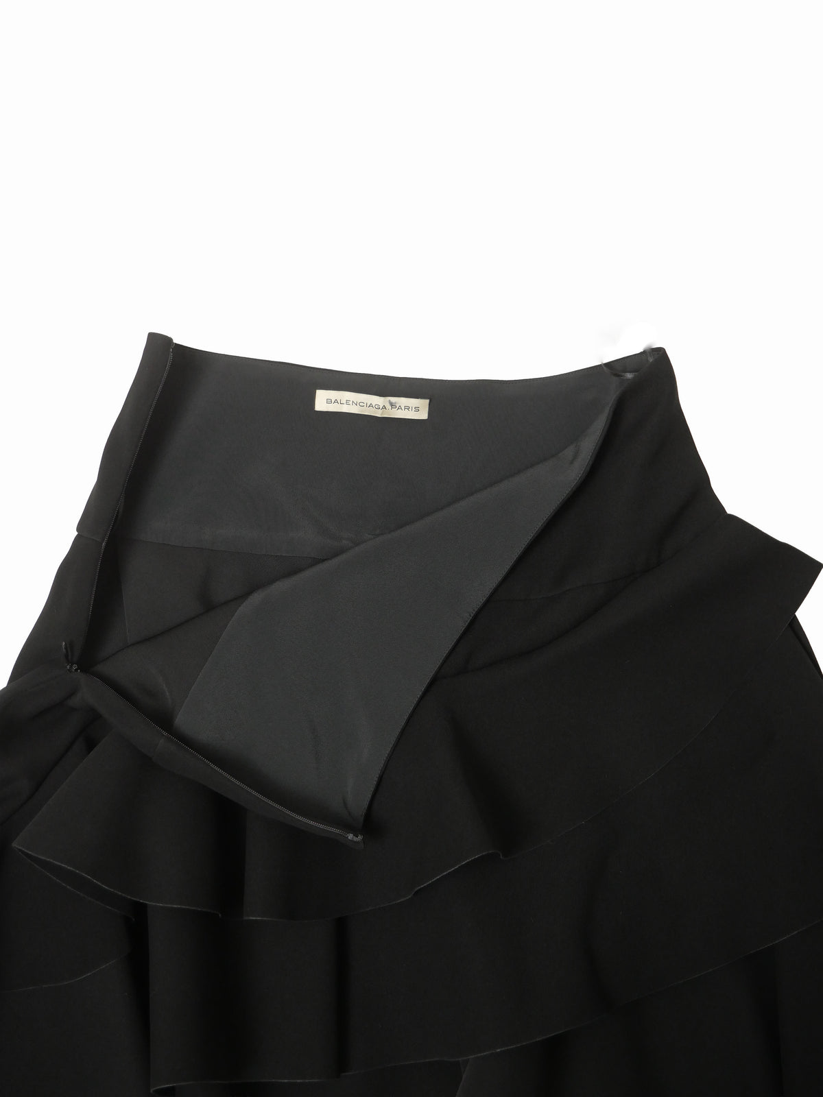 BALENCIAGA by Nicolas Ghesquiere バレンシアガ 二コラ期 アシンメトリー ラッフルフリル スカート 38 ブラック