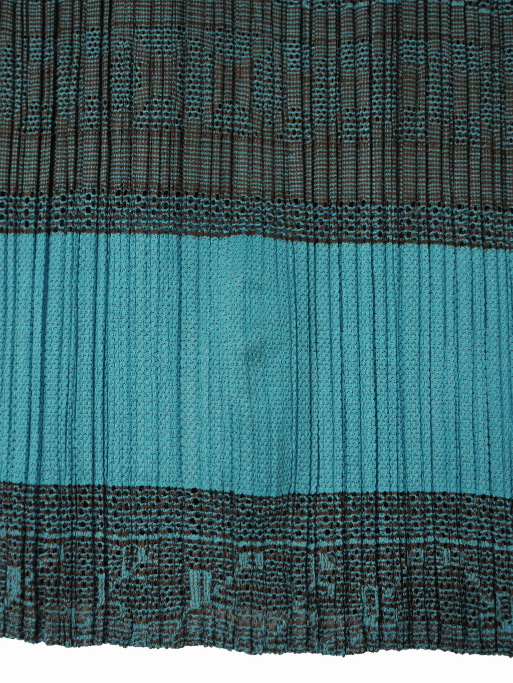 PLEATS PLEASE ISSEY MIYAKE プリーツプリーズ メッシュ ノースリーブブラウス ターコイズ×ブラウン