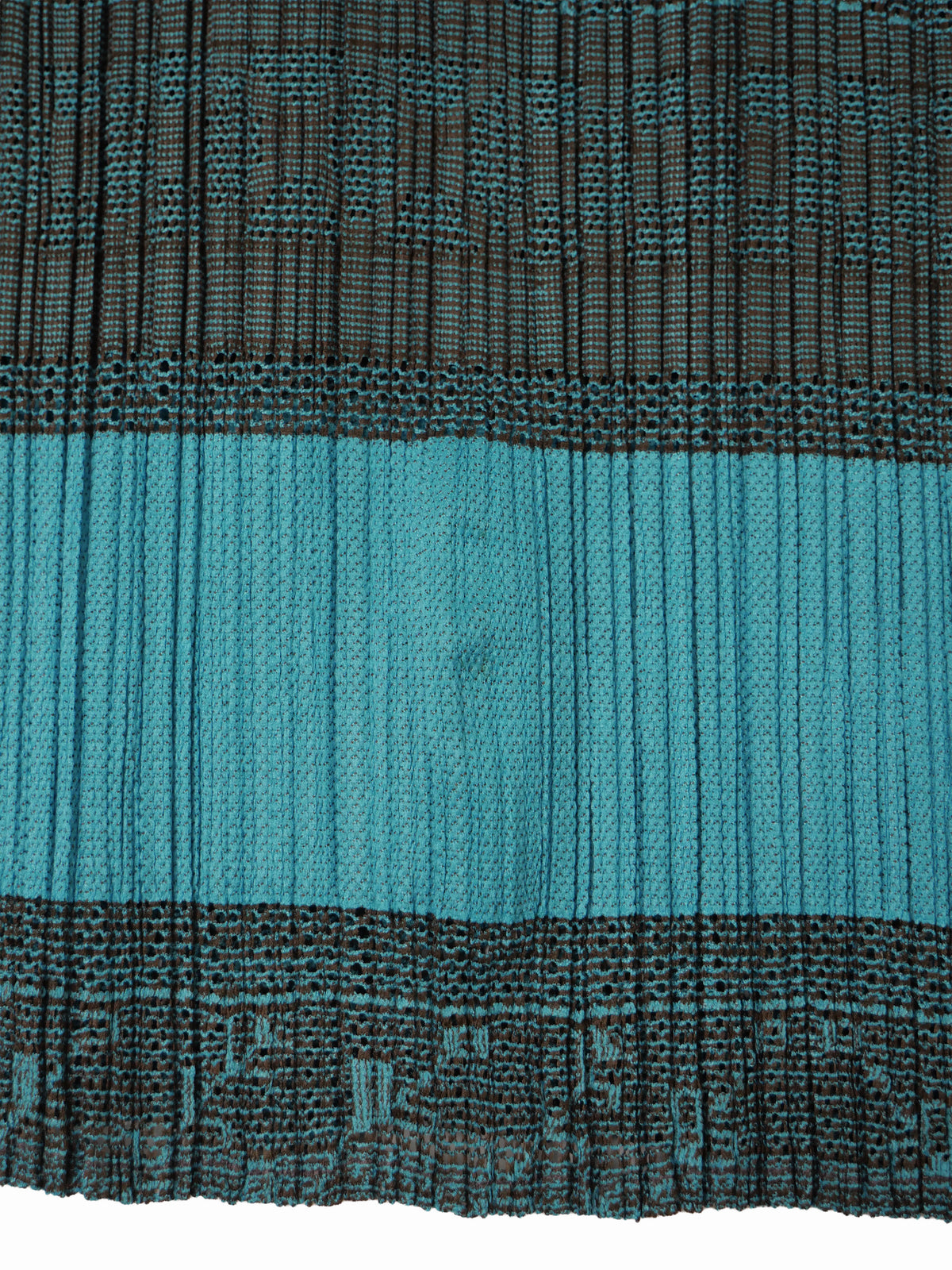 PLEATS PLEASE ISSEY MIYAKE プリーツプリーズ メッシュ ノースリーブブラウス ターコイズ×ブラウン