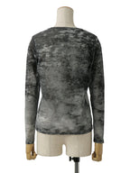 ISSEY MIYAKE イッセイミヤケ パワーネット 長袖トップス グラデーション グレー×ブラック