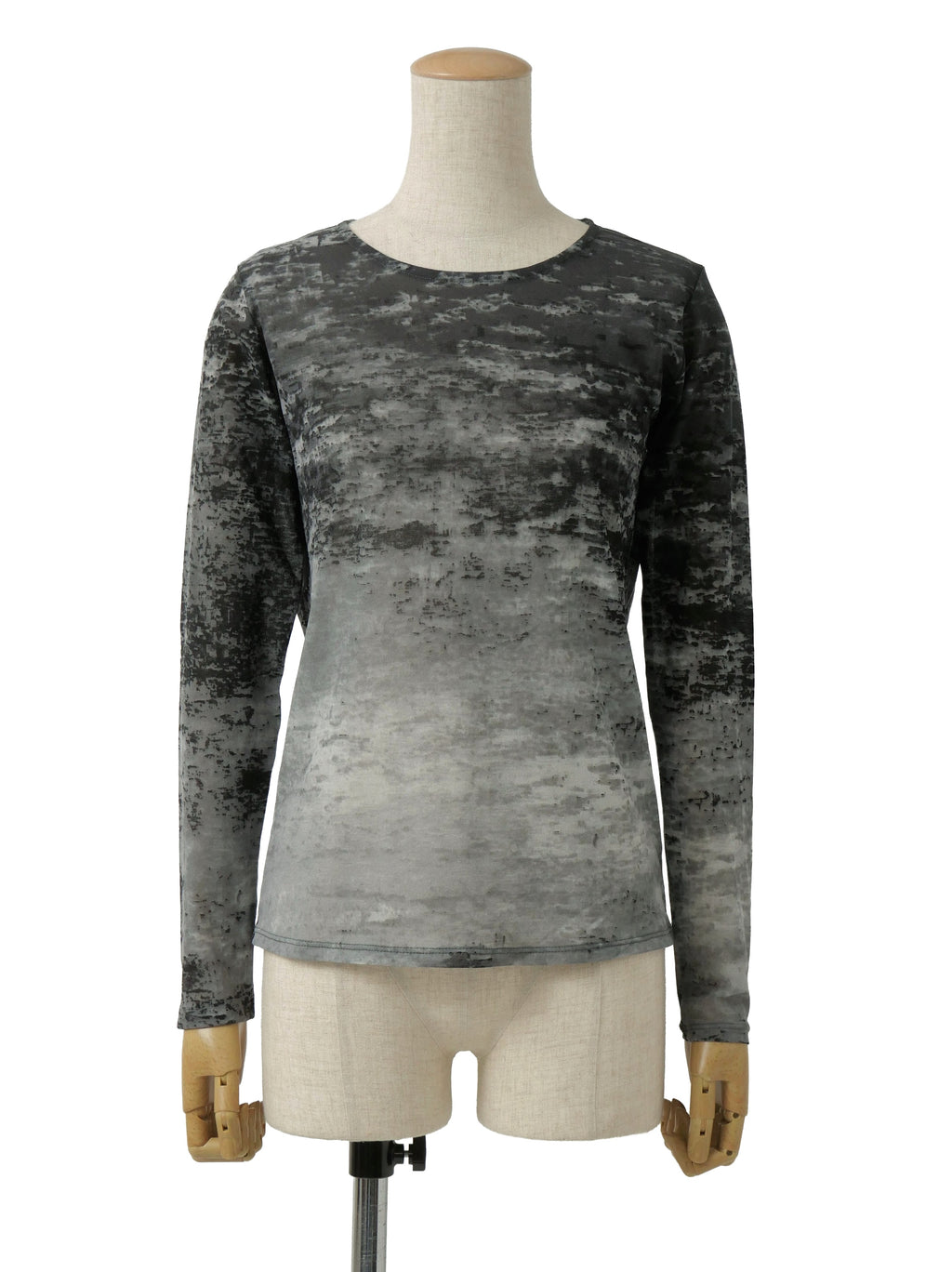 ISSEY MIYAKE イッセイミヤケ パワーネット 長袖トップス グラデーション グレー×ブラック