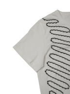 ISSEY MIYAKE イッセイミヤケ フロントテープ 半袖Tシャツ 2 ホワイト