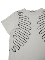ISSEY MIYAKE イッセイミヤケ フロントテープ 半袖Tシャツ 2 ホワイト