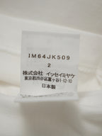 ISSEY MIYAKE イッセイミヤケ フロントテープ 半袖Tシャツ 2 ホワイト