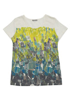ISSEY MIYAKE イッセイミヤケ プリントTシャツ 半袖 2 ホワイト