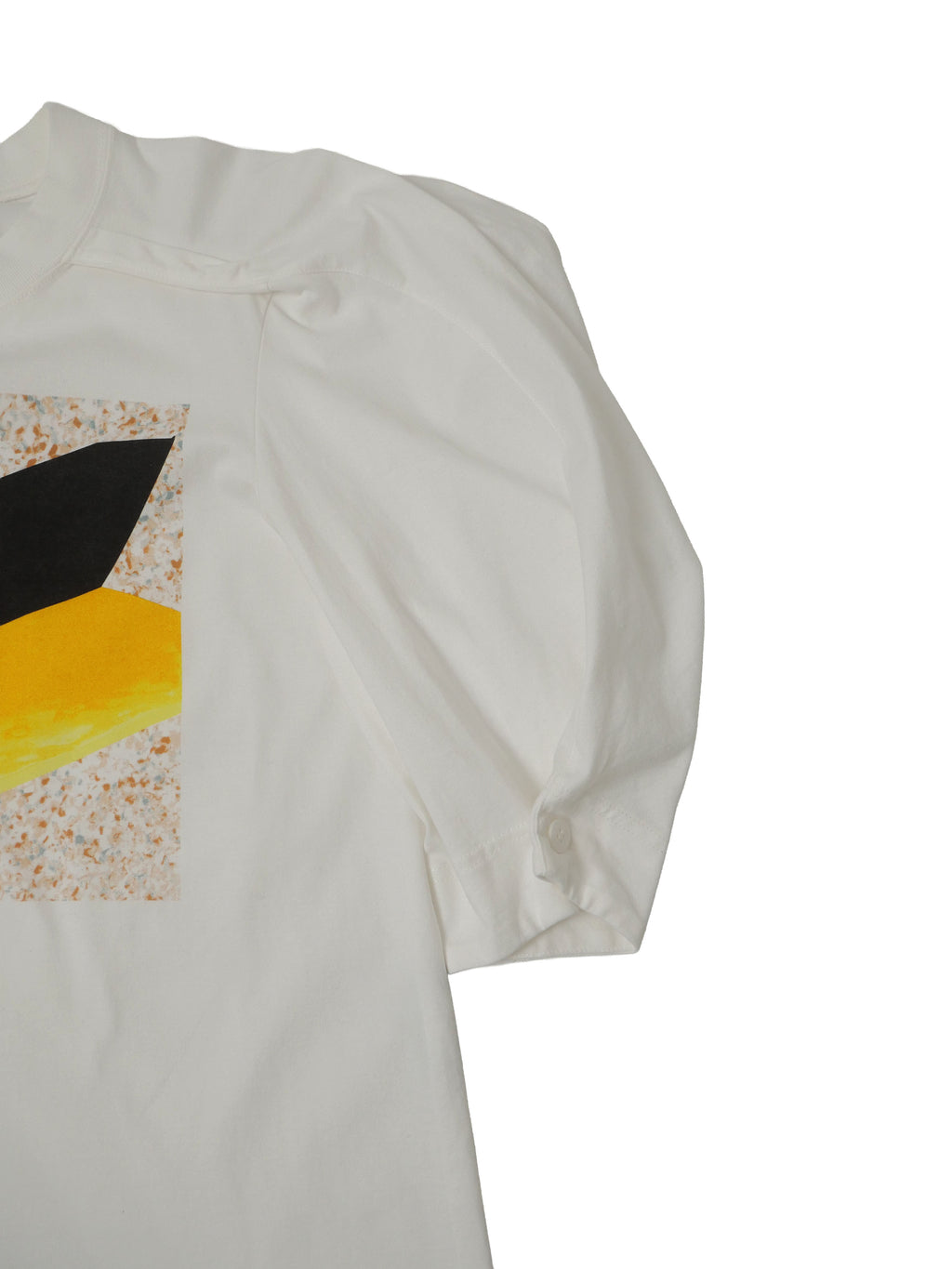 ISSEY MIYAKE イッセイミヤケ 23SS  バルーンスリーブ 7分袖 プリントカットソー 2 ホワイト