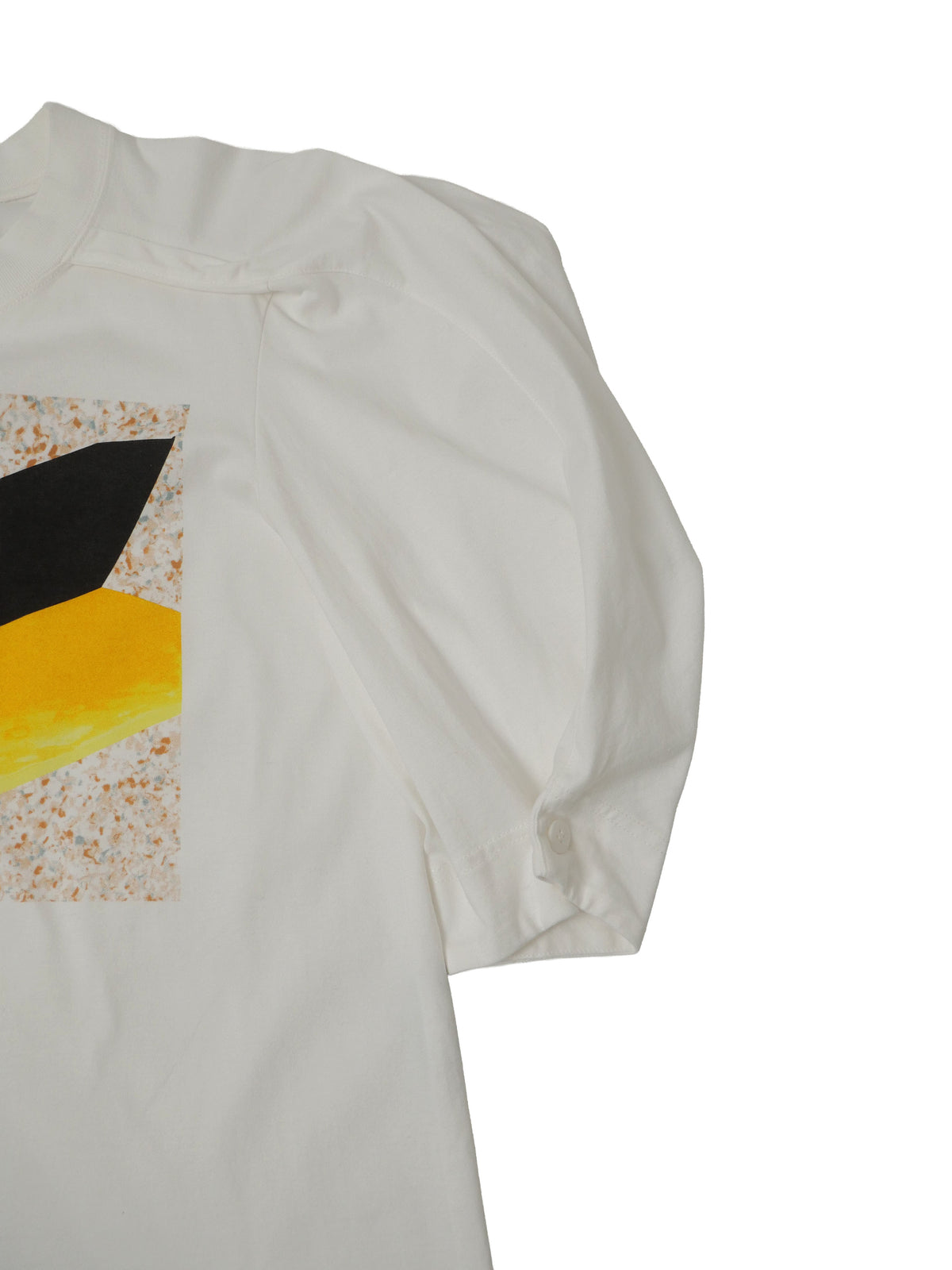 ISSEY MIYAKE イッセイミヤケ 23SS  バルーンスリーブ 7分袖 プリントカットソー 2 ホワイト
