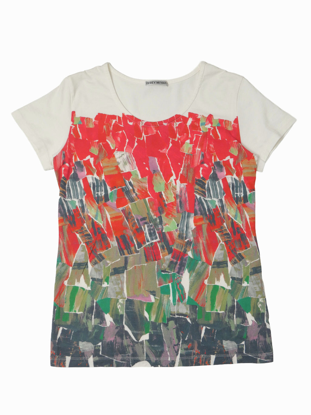 ISSEY MIYAKE イッセイミヤケ プリントTシャツ 半袖 2 ホワイト
