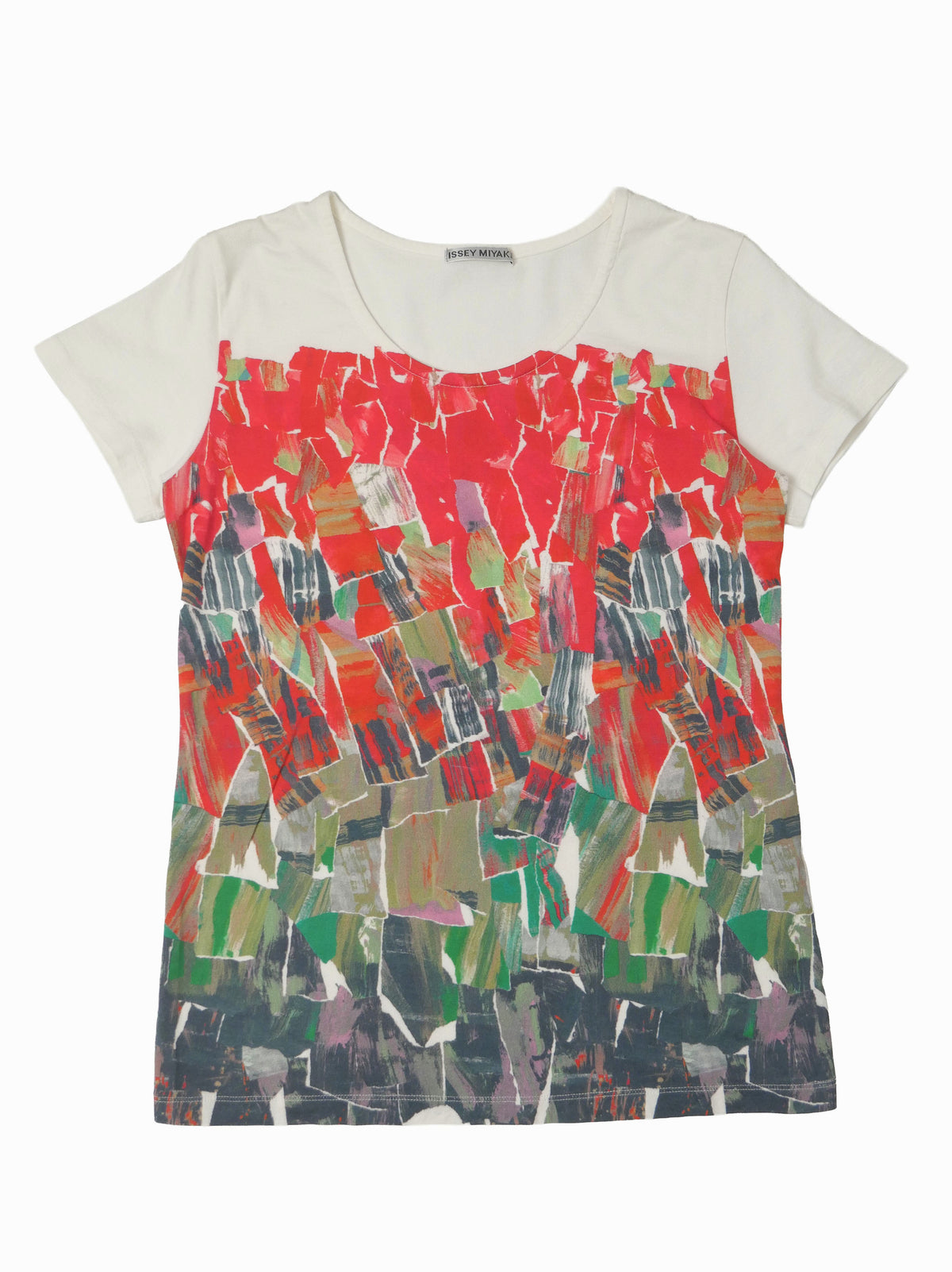 ISSEY MIYAKE イッセイミヤケ プリントTシャツ 半袖 2 ホワイト