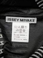 ISSEY MIYAKE イッセイミヤケ パワーネット スタンドカラー 長袖 シアーシャツ 2 ブラック